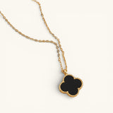 Clover Black Necklace